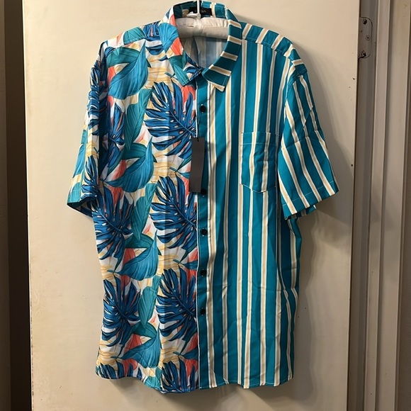 NWT Striped and Hawaiian Shirt size Large - Picture 1 of 7